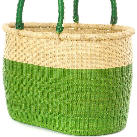 Color Block Bolga Shopper - Cilantro - Picture 2 of 3